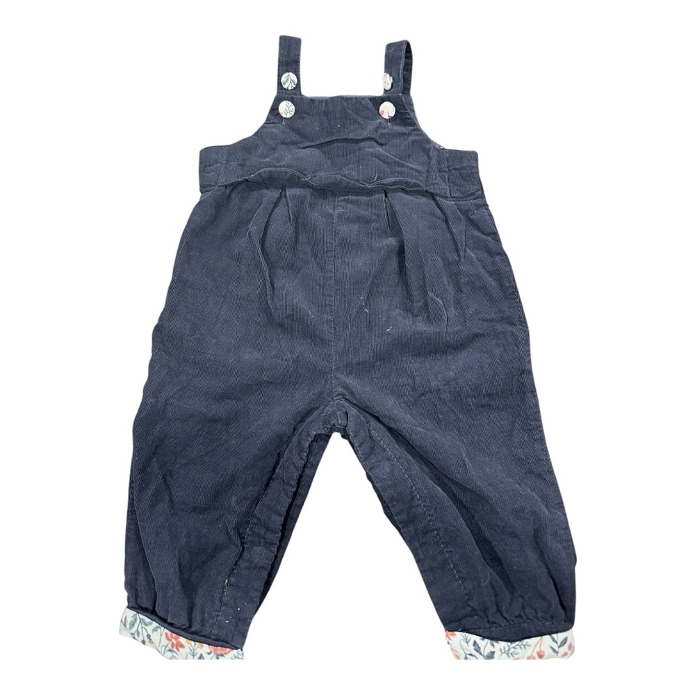 Tahari Dark Blue Kids Overalls with bottom floral detail size 6-9‎ months